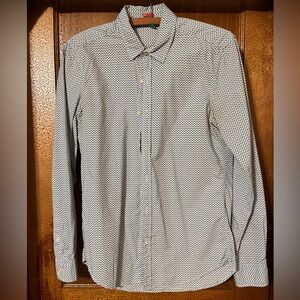 Teal Geometric Pattern Button Up Shirt